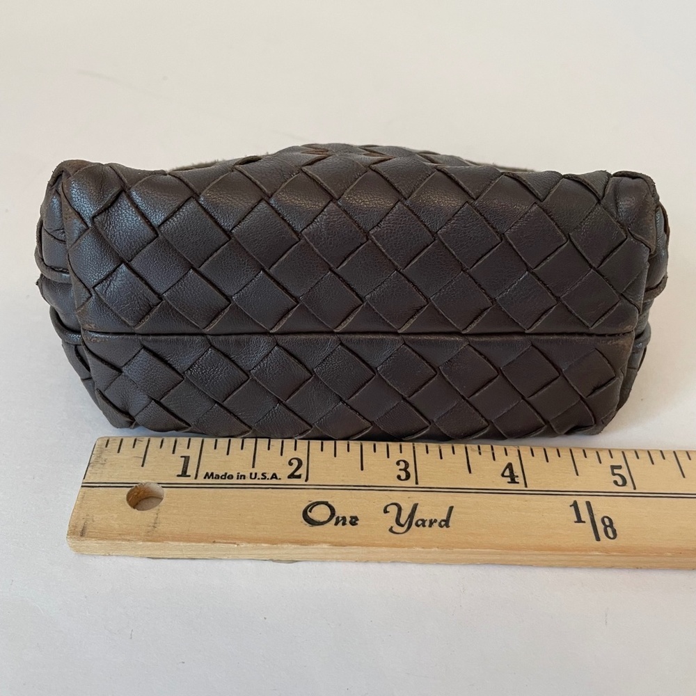 Bottega Veneta Intrecciato Brown leather small pouch cosmetic case mini bag - Picture 14 of 16